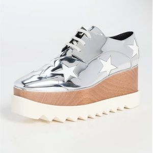 Stella McCartney Elyse Stars Mirror Lace Up Platforms (Loafers)